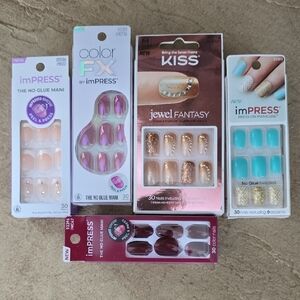 imPRESS Press-On Nails Collection - Peach, Purple, Gold, Red, Teal